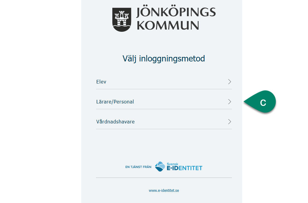 Klicka på Lärare/Personal