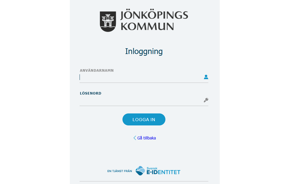 Skriv in användarnamn och lösenord