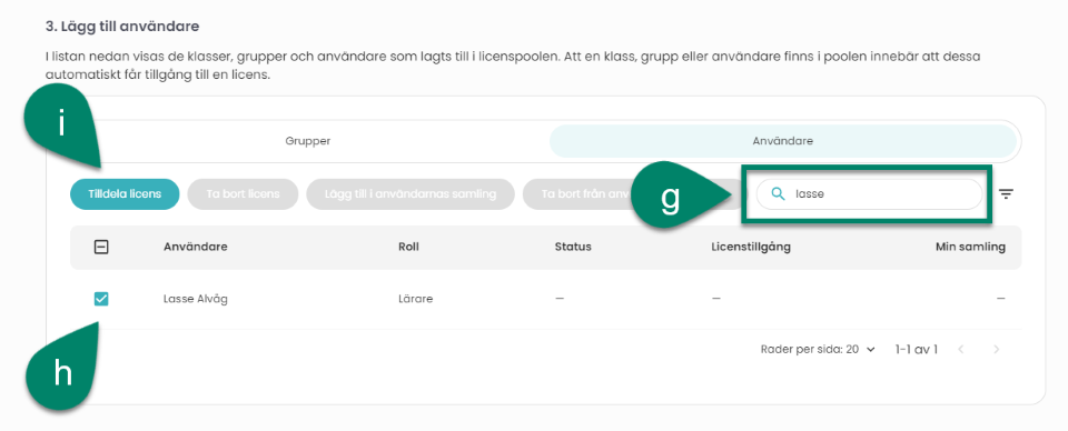 Lexia - sök användare