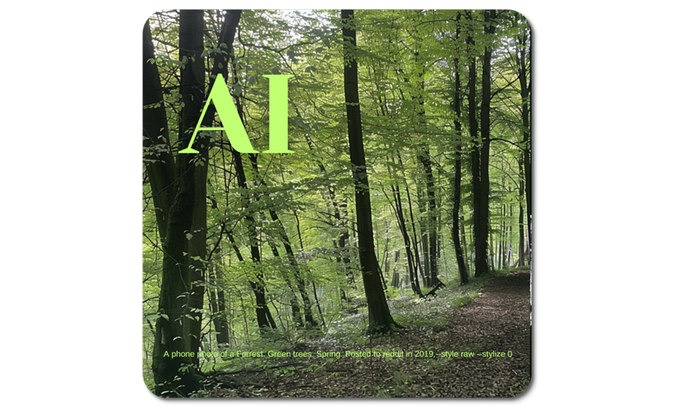 AI-genererad bild på en bokskog.