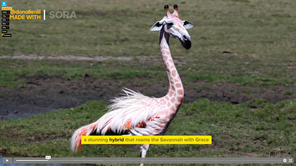 En bild på ett djur som är en blandning av flamingo och giraff.