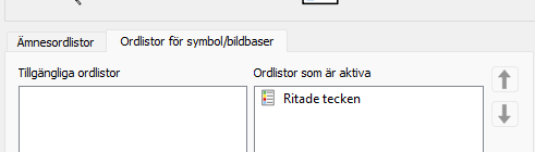 Bild som visar att Ritade tecken är aktiverad.